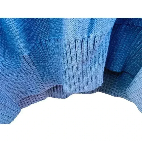 MEN’S SHAWL-COLLAR SWEATER•SIZE LARGE•BLUE, GREY AND WHITE•NWT• - Picture 3 of 6